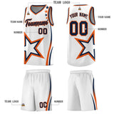 Custom White Shoulder Stars Graffiti Pattern Sets Basketball Jersey