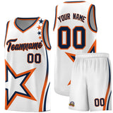 Custom White Shoulder Stars Graffiti Pattern Sets Basketball Jersey