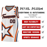 Custom White Shoulder Stars Graffiti Pattern Sets Basketball Jersey