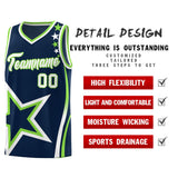 Custom Navy Shoulder Stars Graffiti Pattern Sets Basketball Jersey