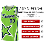 Custom Neon Green Shoulder Stars Graffiti Pattern Sets Basketball Jersey