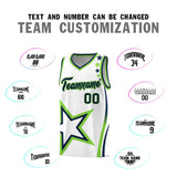 Custom White Shoulder Stars Graffiti Pattern Sets Basketball Jersey