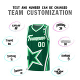 Custom Green Shoulder Stars Graffiti Pattern Sets Basketball Jersey