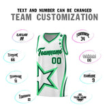 Custom White Shoulder Stars Graffiti Pattern Sets Basketball Jersey