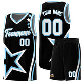 Custom Black Shoulder Stars Graffiti Pattern Sets Basketball Jersey