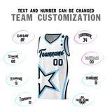 Custom White Shoulder Stars Graffiti Pattern Sets Basketball Jersey