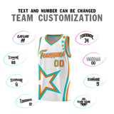 Custom White Shoulder Stars Graffiti Pattern Sets Basketball Jersey