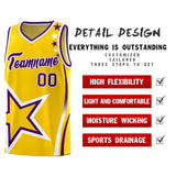 Custom Gold Shoulder Stars Graffiti Pattern Sets Basketball Jersey