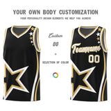 Custom Black Shoulder Stars Graffiti Pattern Sets Basketball Jersey