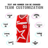 Custom Red Shoulder Stars Graffiti Pattern Sets Basketball Jersey