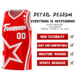 Custom Red Shoulder Stars Graffiti Pattern Sets Basketball Jersey