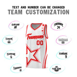 Custom White Shoulder Stars Graffiti Pattern Sets Basketball Jersey