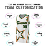 Custom White Shoulder Stars Graffiti Pattern Sets Basketball Jersey
