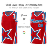 Custom Red Shoulder Stars Graffiti Pattern Sets Basketball Jersey