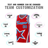Custom Red Shoulder Stars Graffiti Pattern Sets Basketball Jersey
