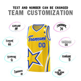 Custom Gold Shoulder Stars Graffiti Pattern Sets Basketball Jersey