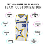 Custom White Shoulder Stars Graffiti Pattern Sets Basketball Jersey