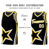 Custom Black Shoulder Stars Graffiti Pattern Sets Basketball Jersey