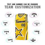 Custom Gold Shoulder Stars Graffiti Pattern Sets Basketball Jersey