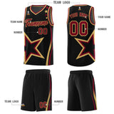 Custom Black Shoulder Stars Graffiti Pattern Sets Basketball Jersey