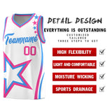 Custom White Shoulder Stars Graffiti Pattern Sets Basketball Jersey