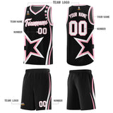 Custom Black Shoulder Stars Graffiti Pattern Sets Basketball Jersey