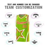 Custom Neon Green Shoulder Stars Graffiti Pattern Sets Basketball Jersey