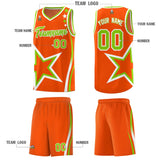 Custom Orange Shoulder Stars Graffiti Pattern Sets Basketball Jersey