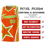 Custom Orange Shoulder Stars Graffiti Pattern Sets Basketball Jersey