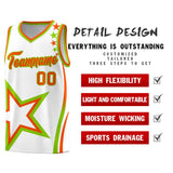 Custom White Shoulder Stars Graffiti Pattern Sets Basketball Jersey