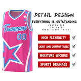 Custom Pink Shoulder Stars Graffiti Pattern Sets Basketball Jersey