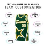 Custom Hunter Green Shoulder Stars Graffiti Pattern Sets Basketball Jersey