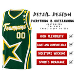 Custom Hunter Green Shoulder Stars Graffiti Pattern Sets Basketball Jersey