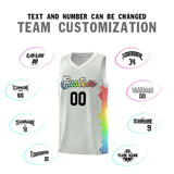 Custom Gray Denver Nuggets Rainbow Side Sports Uniform Basketball Jersey