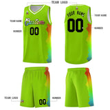 Custom Neon Green Denver Nuggets Rainbow Side Sports Uniform Basketball Jersey