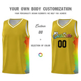 Custom Old Gold Denver Nuggets Rainbow Side Sports Uniform Basketball Jersey