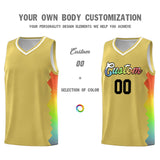 Custom Old Gold Denver Nuggets Rainbow Side Sports Uniform Basketball Jersey