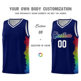 Custom Navy Denver Nuggets Rainbow Side Sports Uniform Basketball Jersey