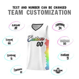 Custom White Denver Nuggets Rainbow Side Sports Uniform Basketball Jersey