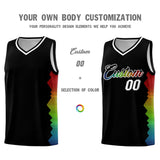 Custom Black Denver Nuggets Rainbow Side Sports Uniform Basketball Jersey
