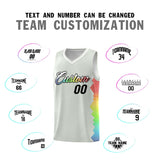 Custom Gray Denver Nuggets Rainbow Side Sports Uniform Basketball Jersey