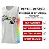 Custom Gray Denver Nuggets Rainbow Side Sports Uniform Basketball Jersey