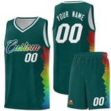 Custom Midnight Green Denver Nuggets Rainbow Side Sports Uniform Basketball Jersey