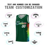 Custom Hunter Green Denver Nuggets Rainbow Side Sports Uniform Basketball Jersey