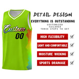 Custom Neon Green Denver Nuggets Rainbow Side Sports Uniform Basketball Jersey