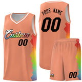 Custom Orange Denver Nuggets Rainbow Side Sports Uniform Basketball Jersey