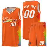 Custom Orange Denver Nuggets Rainbow Side Sports Uniform Basketball Jersey