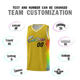 Custom Old Gold Denver Nuggets Rainbow Side Sports Uniform Basketball Jersey