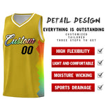 Custom Old Gold Denver Nuggets Rainbow Side Sports Uniform Basketball Jersey
