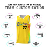 Custom Gold Denver Nuggets Rainbow Side Sports Uniform Basketball Jersey